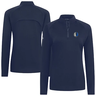 Haut à fermeture éclair quart de tour Flex Insignia 2.0 bleu marine pour femme des Dallas Mavericks Levelwear