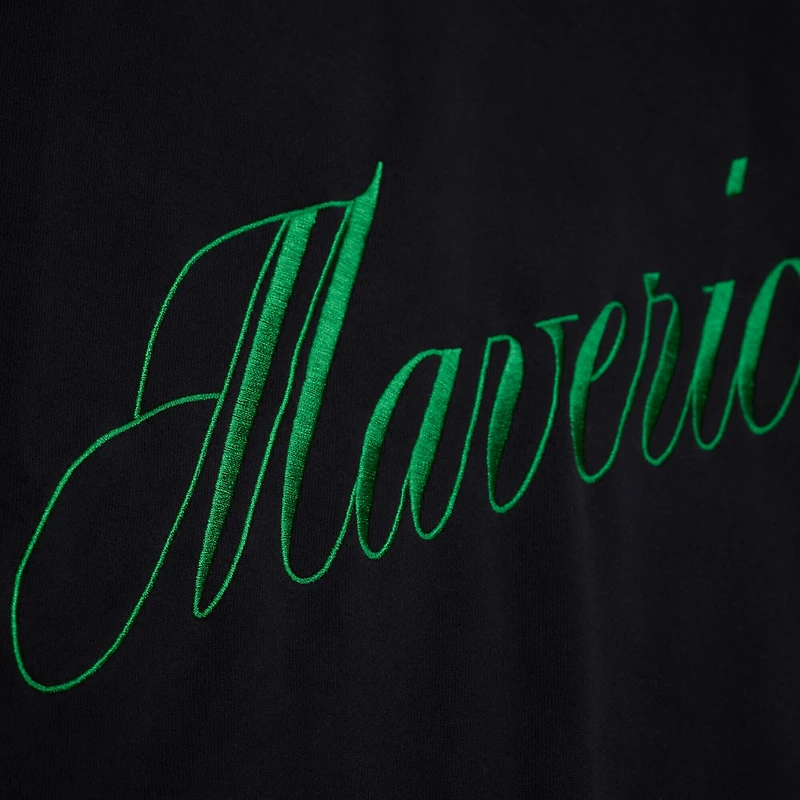 Women's Mitchell & Ness  Black Dallas Mavericks Hardwood Classics Script Lightweight Sweatshirt