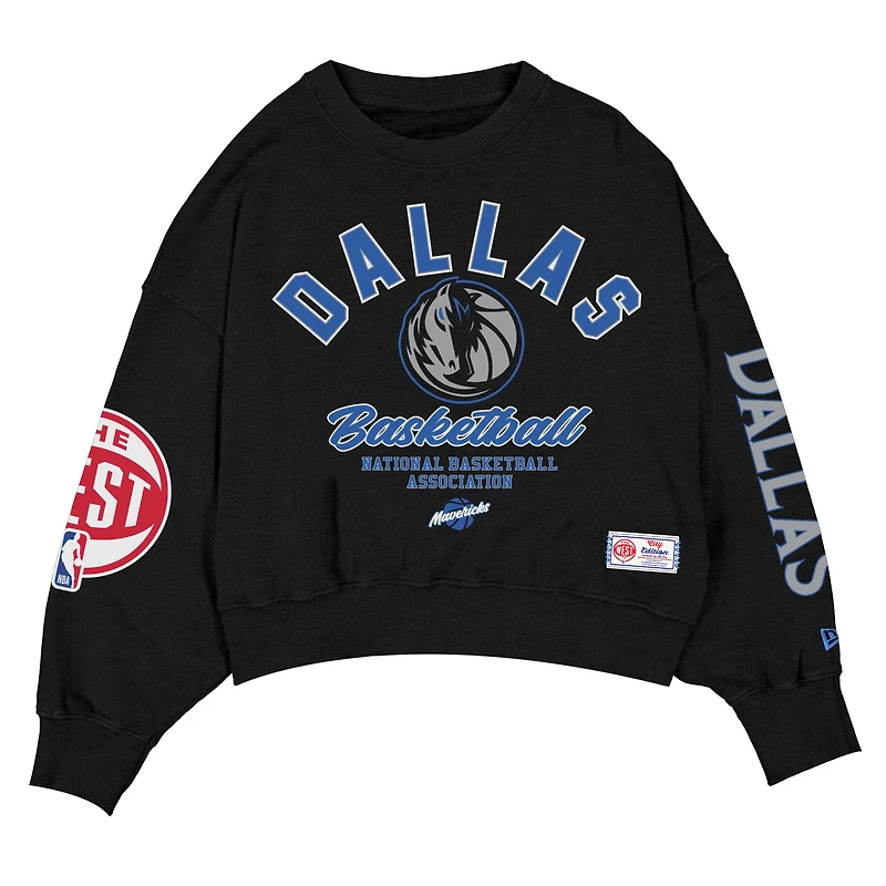 Sweat-shirt New Era noir pour femme, édition City des Dallas Mavericks 2025/26