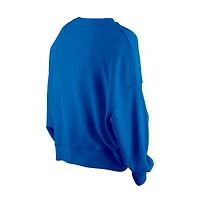 Sweat-shirt New Era bleu Dallas Mavericks Boxy Throwback Mineral Wash pour femme