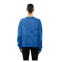 Women's New Era Blue Dallas Mavericks Boxy Throwback Mineral Wash Sweatshirt