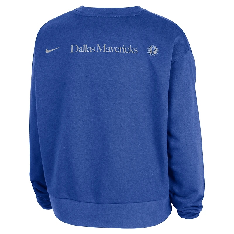 Women's Nike Blue Dallas Mavericks Standard Issue Courtside Performance Pullover Sweatshirt