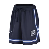 Short de performance Nike bleu marine Dallas Mavericks Sideline Fly Crossover pour femme