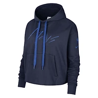 Sweat à capuche court pour femme Nike Dallas Mavericks Split Flip Courtside - Bleu marine