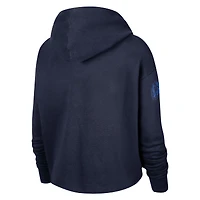 Sweat à capuche court pour femme Nike Dallas Mavericks Split Flip Courtside - Bleu marine