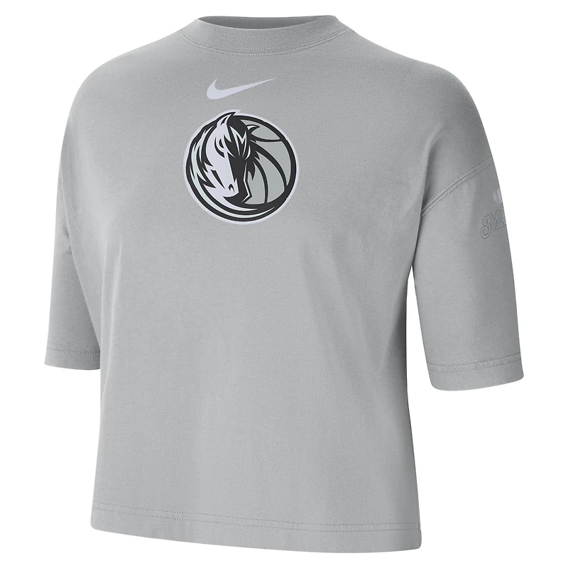Women's Nike Silver Dallas Mavericks 2024/25 City Edition Courtside Boxy T-Shirt