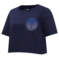 T-shirt court et boxy pour femme Pro Standard bleu marine Dallas Mavericks Jewels
