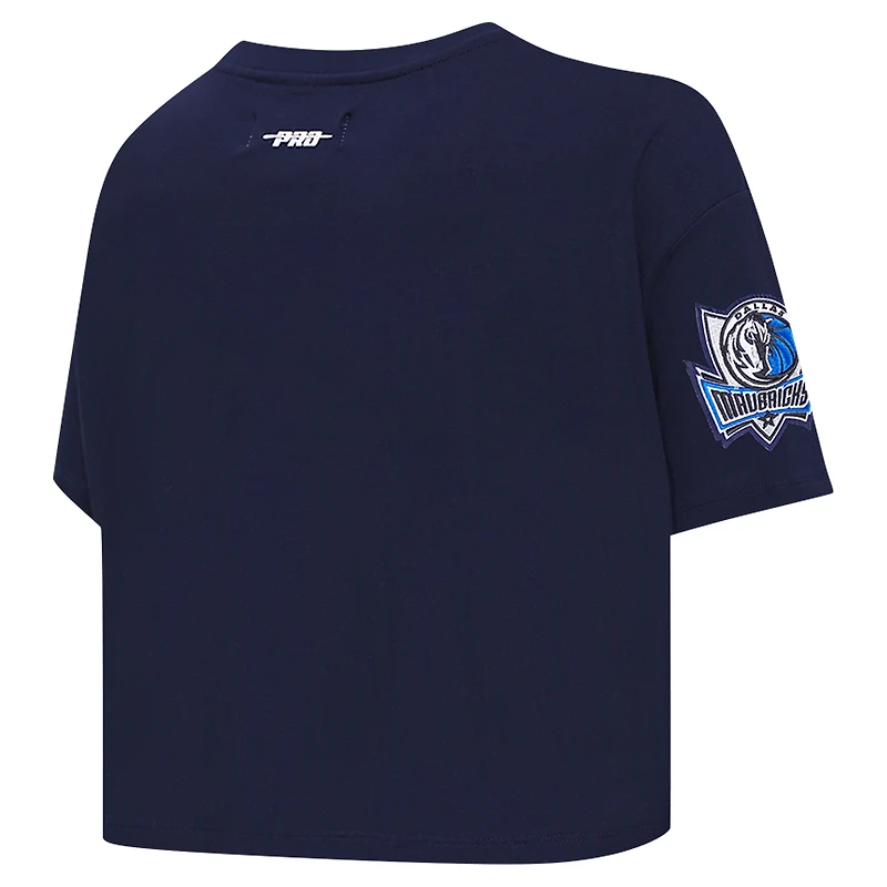 T-shirt court et boxy pour femme Pro Standard bleu marine Dallas Mavericks Jewels