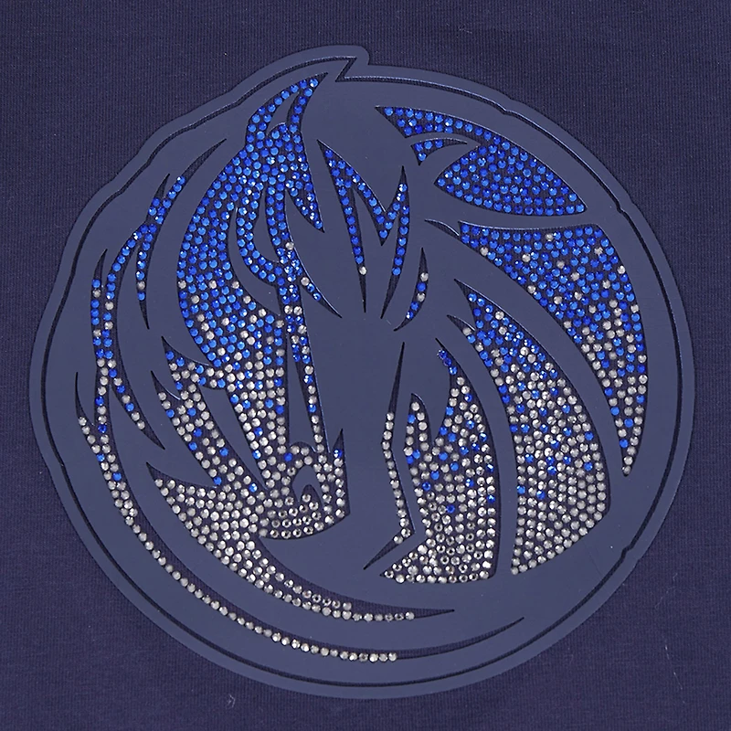 T-shirt court et boxy pour femme Pro Standard bleu marine Dallas Mavericks Jewels