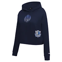 Sweat à capuche court Dallas Mavericks Jewels Pro Standard pour femme, bleu marine