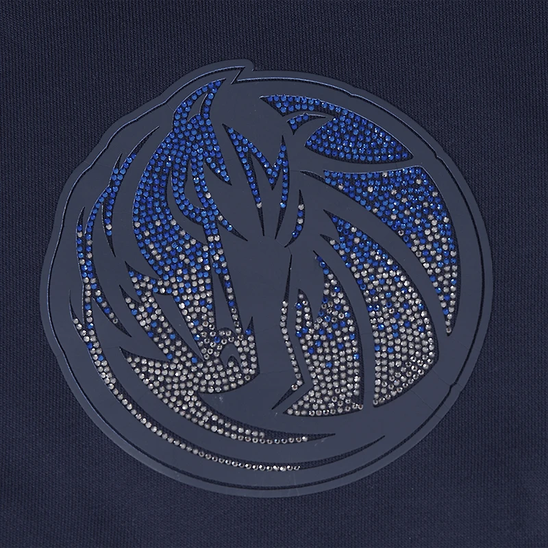 Sweat à capuche court Dallas Mavericks Jewels Pro Standard pour femme, bleu marine