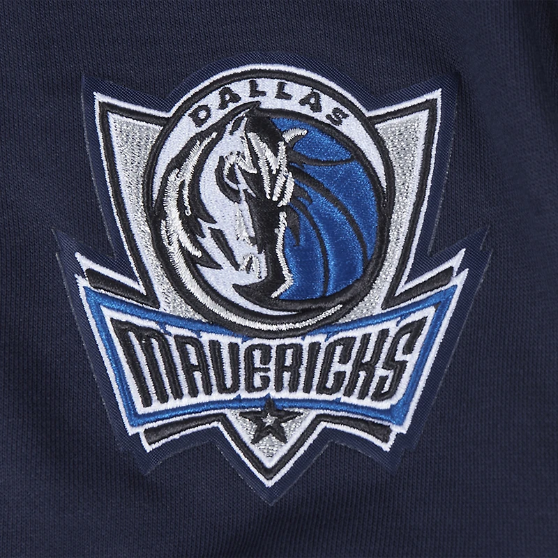 Sweat à capuche court Dallas Mavericks Jewels Pro Standard pour femme, bleu marine