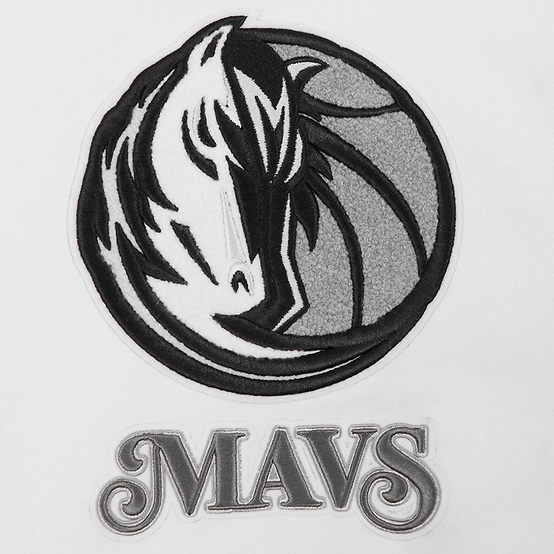 Women's Pro Standard White Dallas Mavericks 2024/25 City Edition Chenille Applique Cropped Pullover Hoodie
