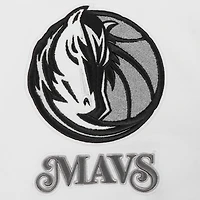 Women's Pro Standard White Dallas Mavericks 2024/25 City Edition Chenille Applique Cropped Pullover Hoodie