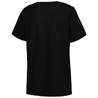 Women's Profile Black Dallas Mavericks Plus Arch Over Logo V-Neck T-Shirt