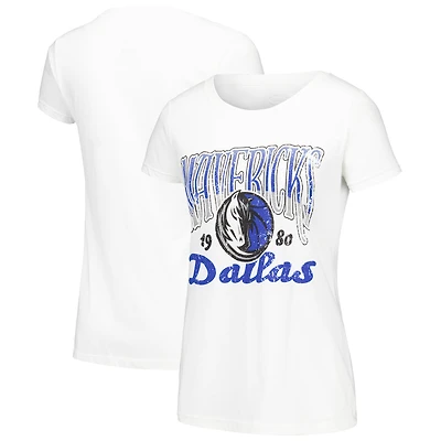 Women's Stadium Essentials White Dallas Mavericks Sky High T-Shirt
