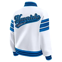 Women's WEAR by Erin Andrews  White Dallas Mavericks Full-Snap Fleece Sweatshirt Jacket