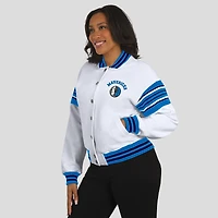 Women's WEAR by Erin Andrews  White Dallas Mavericks Full-Snap Fleece Sweatshirt Jacket