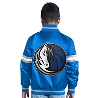 Veste universitaire bleue à boutons-pression pour jeunes Dallas Mavericks Scrimmage