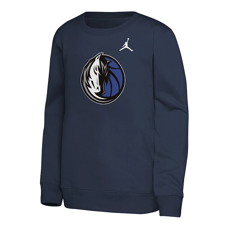 Sweat-shirt Jordan Brand bleu marine Dallas Mavericks Courtside Statement Edition pour jeunes