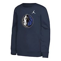 Sweat-shirt Jordan Brand bleu marine Dallas Mavericks Courtside Statement Edition pour jeunes