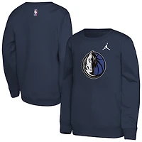Youth Jordan Brand Navy Dallas Mavericks Courtside Statement Edition Sweatshirt
