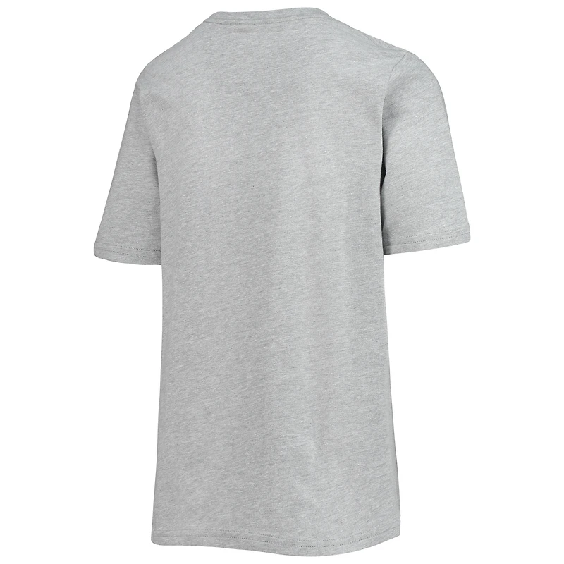Youth Mitchell & Ness Dirk Nowitzki Heathered Gray Dallas Mavericks Hardwood Classics King of the Court Player T-Shirt