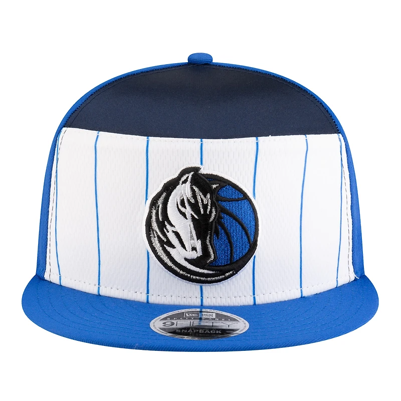 Youth New Era White/Blue Dallas Mavericks 2025 NBA Tip Off Split Panel 9FIFTY Snapback Hat