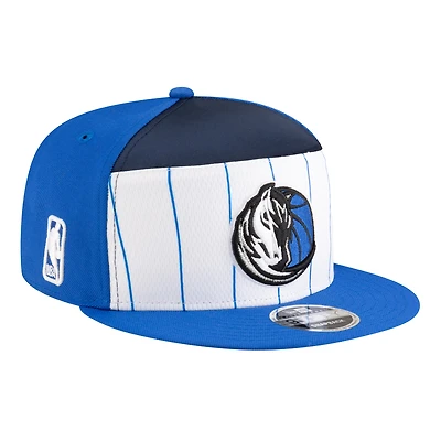 Youth New Era  White/Blue Dallas Mavericks 2025 NBA Tip Off Split Panel 9FIFTY Snapback Hat