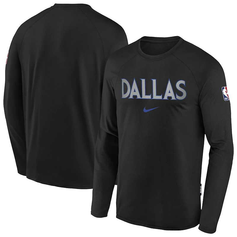 Youth Nike Black Dallas Mavericks 2025/26 City Edition Dri-Fit Long Sleeve Game Top