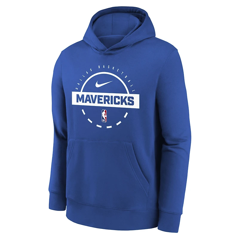 Youth Nike Blue Dallas Mavericks 2025/26 Club Fleece Practice Hoodie
