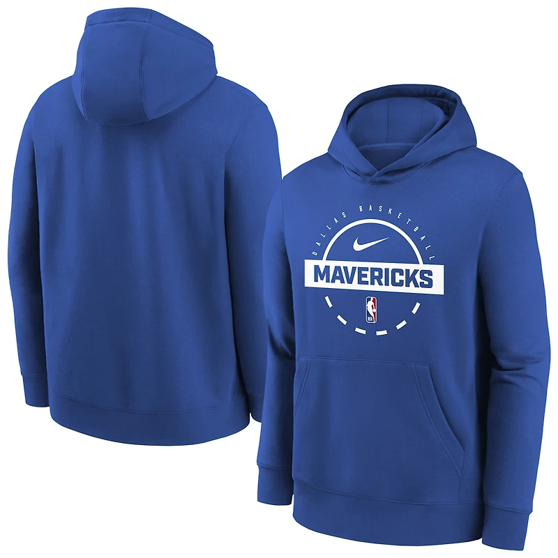 Sweat à capuche d'entraînement Nike bleu Dallas Mavericks 2025/26 Club Fleece pour jeune