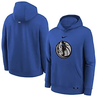 Sweat à capuche Nike City Edition Club Logo Dallas Mavericks NBA HO25 OST pour homme, bleu royal, taille jeune.