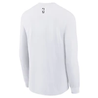 Youth Nike  White Dallas Mavericks 2024/25 City Edition Wordmark Performance Long Sleeve T-Shirt