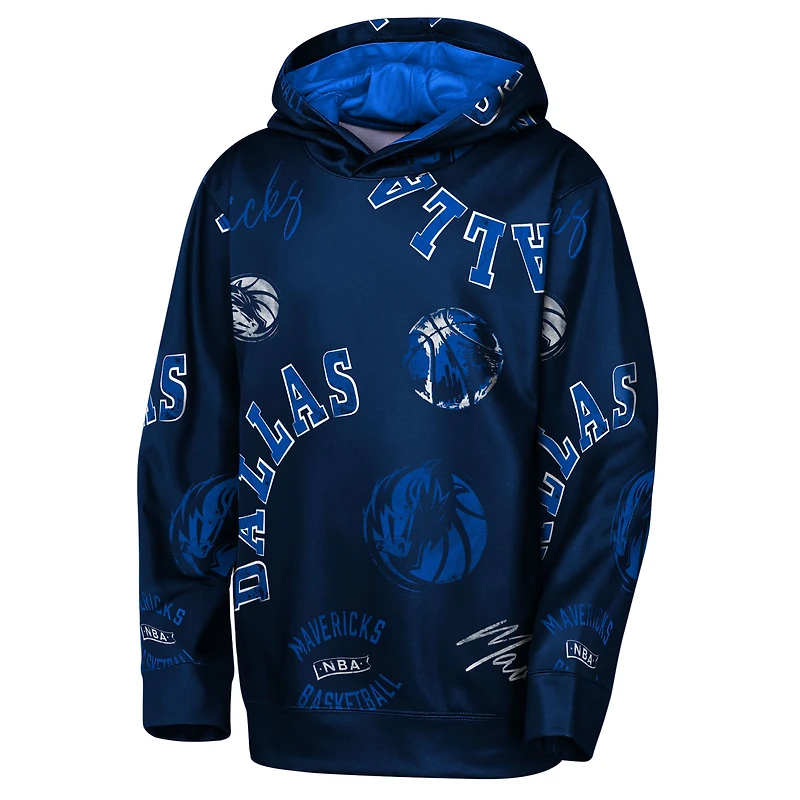 Youth Outerstuff Navy Dallas Mavericks Moving Violation Hoodie