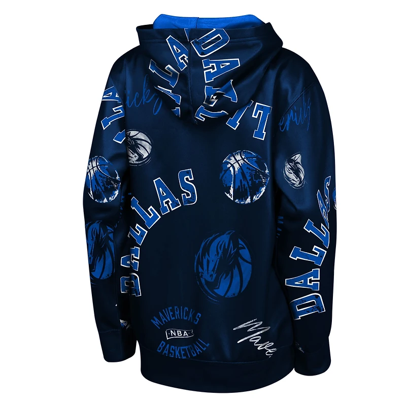 Youth Outerstuff Navy Dallas Mavericks Moving Violation Hoodie
