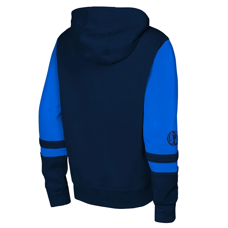 Sweat à capuche entièrement zippé bleu marine Dallas Mavericks Straight to the League pour jeunes Outerstuff