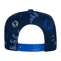 Casquette snapback à imprimé intégral Dallas Mavericks Street Hooper bleu marine pour jeunes Outerstuff