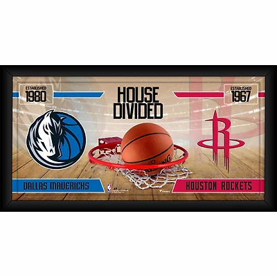 Collage encadré 10" x 20" des Dallas Mavericks contre les Houston Rockets