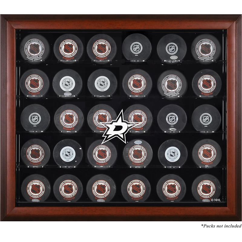 Vitrine de présentation en acajou pour 30 rondelles des Dallas Stars