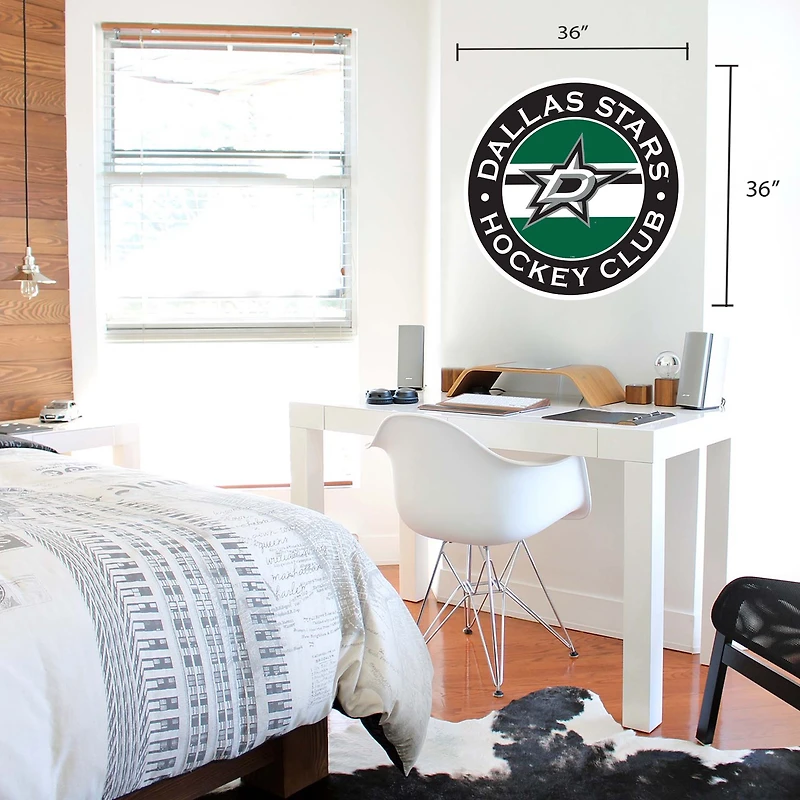 Dallas Stars - 36'' x 36'' Team Repositional Stripe Design Vinyl Sticker Mural