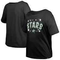 T-shirt à paillettes noir Dallas Stars Flip pour fille New Era Youth