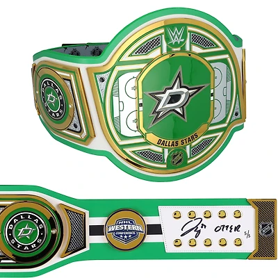 Ceinture de titre WWE Legacy autographiée par Jake Oettinger (Dallas Stars) avec inscription « Otter » - Édition limitée n° 5/5