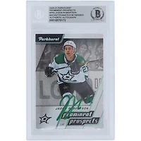 Jason Robertson Dallas Stars Autographié 2020-21 Upper Deck Parkhurst Prominent Prospects Green Ink #PP4 Beckett Fanatics Witnessed Rookie Card Authentifié