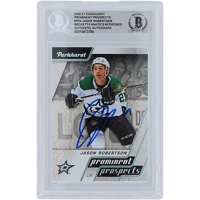 Jason Robertson Dallas Stars a autographié la carte de recrue authentifiée 2020-21 Upper Deck Parkhurst Prominent Prospects #PP4 Beckett Fanatics