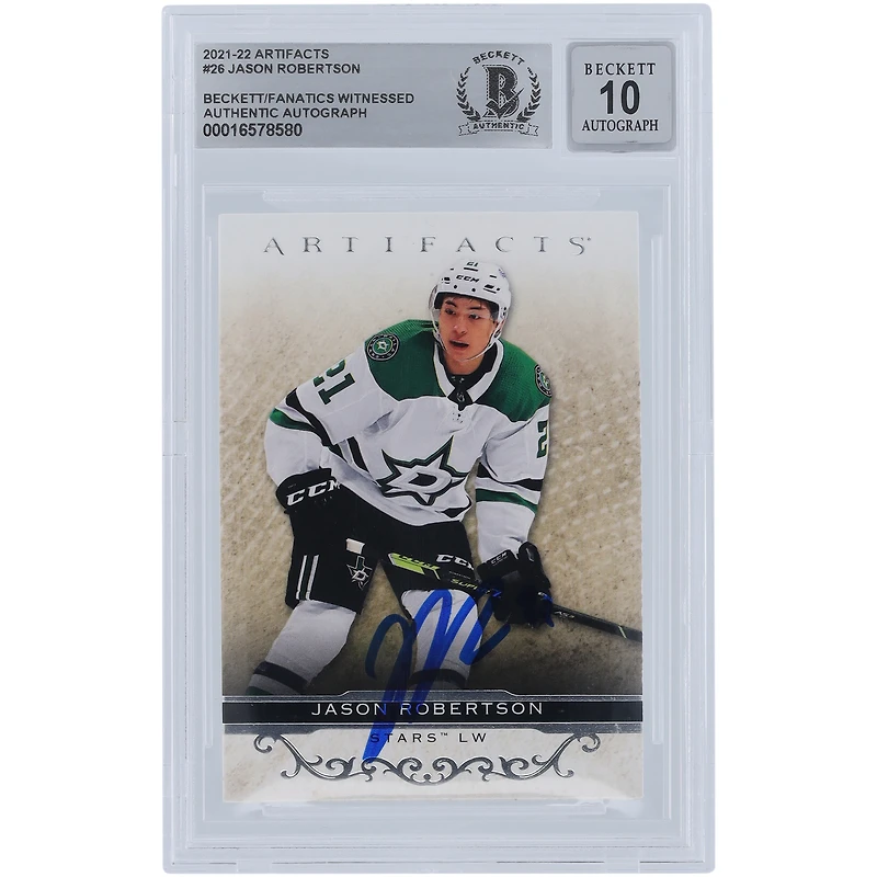 Jason Robertson Dallas Stars Autographed 2021-22 Upper Deck Artifacts #26 Beckett Fanatics Witnessed Authenticated 10 Card 