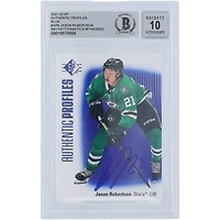 Jason Robertson Dallas Stars Autographié 2021-22 Upper Deck SP Authentic Profiles Bleu #AP-8 Beckett Fanatics Witnessed Authenticated 10 Card