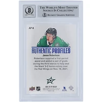 Jason Robertson Dallas Stars Autographié 2021-22 Upper Deck SP Authentic Profiles Bleu #AP-8 Beckett Fanatics Witnessed Authenticated 10 Card