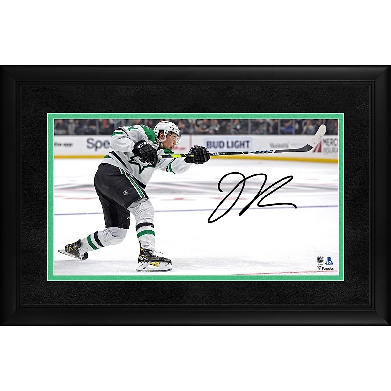 Jason Robertson Dallas Stars Autographed Framed 10" x 18" White Jersey Photograph
