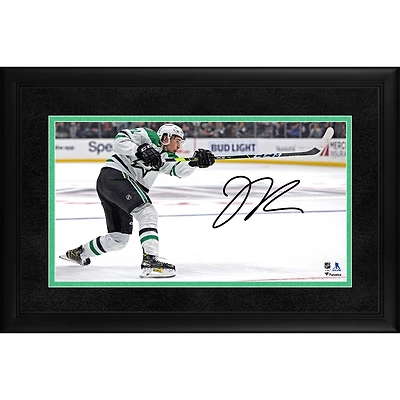 Jason Robertson Dallas Stars Autographed Framed 10" x 18" White Jersey Photograph
